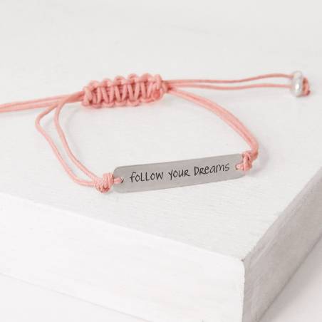 Message silver bracelet