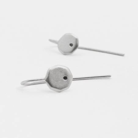 Arracades de plata llargues amb diamant negre