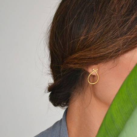 Pendientes de oro para mujer. Joyas de oro y diamantes