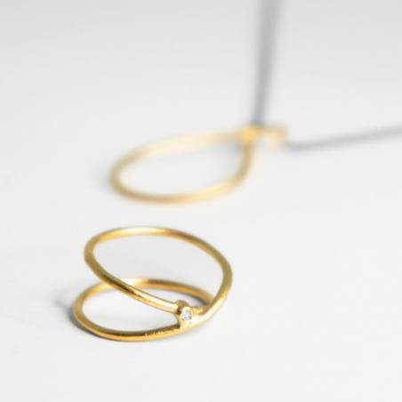 Gold and genuine diamond pendant Infinity. For woman