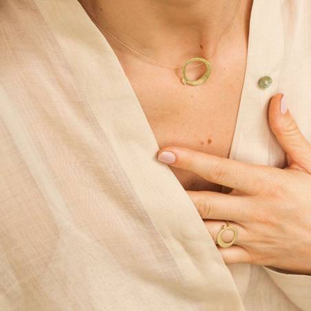 Anell per a dona moderna d'or groc i diamant