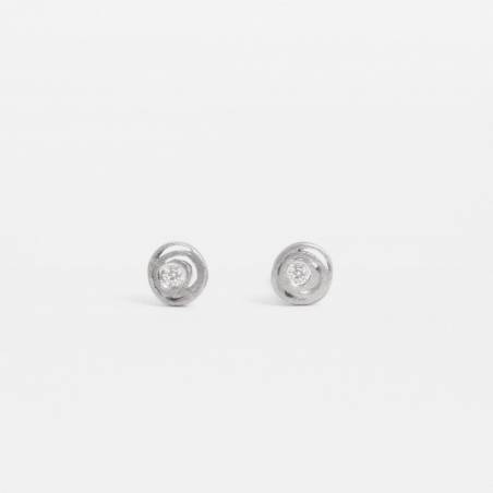 Pendientes bebé oro blanco y diamante Lia