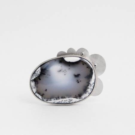 Colgante de plata y ágata dendrítica. Pieza única para mujer