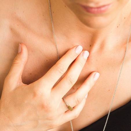 Anillo para mujer en plata de primera ley y oro amarillo Barcelona
