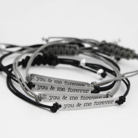Pulsera plata con mensaje amor