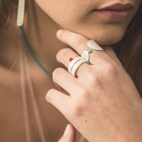 Wide Sea silver ring