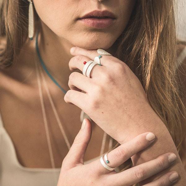 Anillo plata Sea ancho