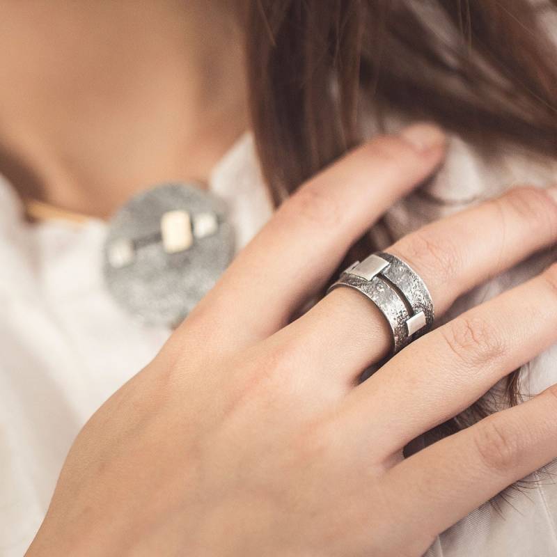 Anell plata ample FRAGMENTS
