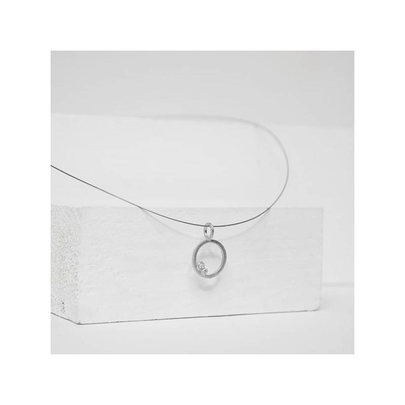 Penjoll plata i diamants JOLIE