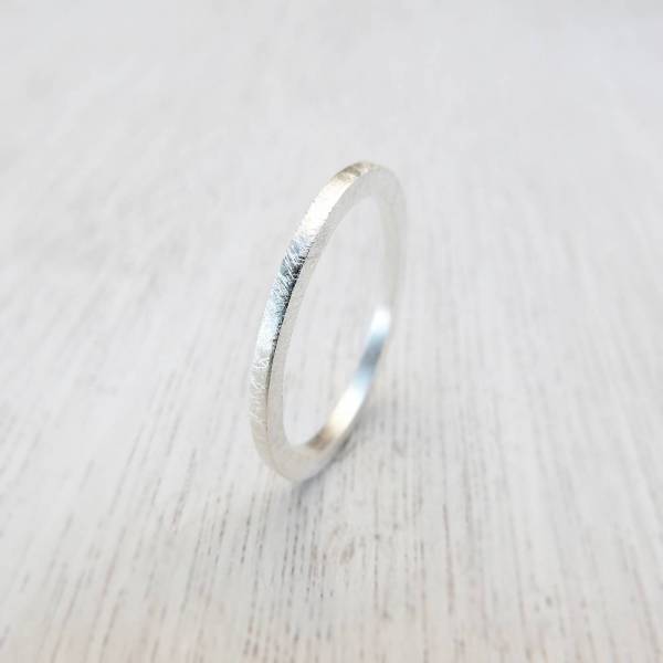 Unisex mat sterling silver ring