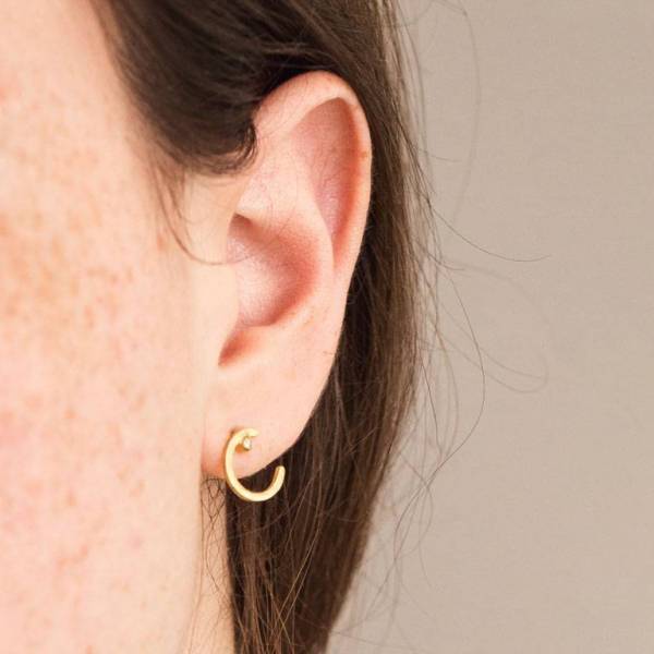 Pendientes de oro y diamantes pequeño ANTHEA
