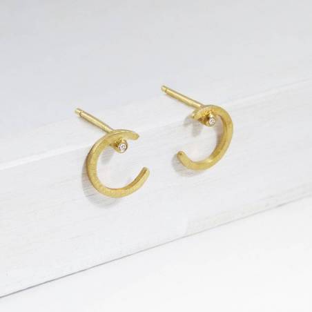 Pendientes de oro y diamantes pequeño ANTHEA