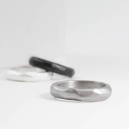 Aliança plata facetes plus