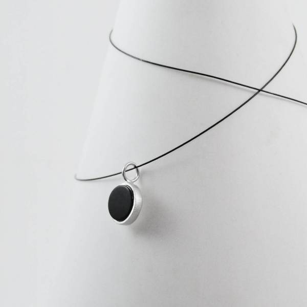 Mini colgante plata y ónix