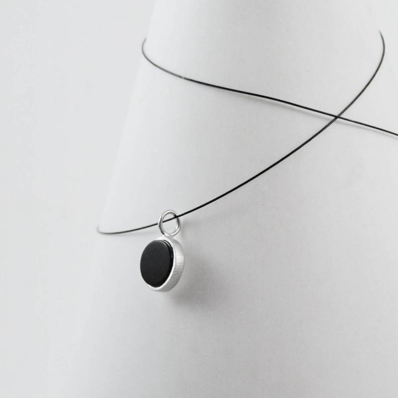 Mini penjoll plata i ònix