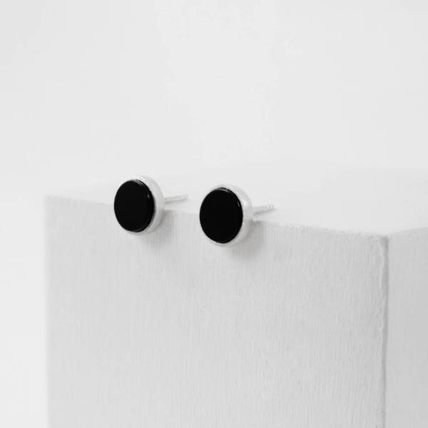 Pendientes de plata y ónix