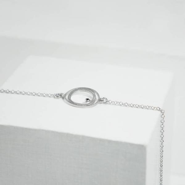Rhodium silver and diamond bracelet LIA