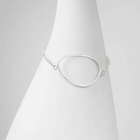Pulsera de plata de primera ley con acabado mate modelo IRIA