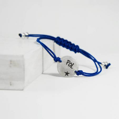 Pulsera plata personalizada redonda pequeña