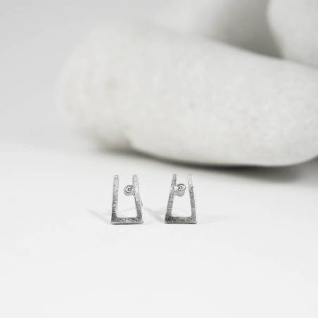 Pendientes plata con diamante ANTHEA