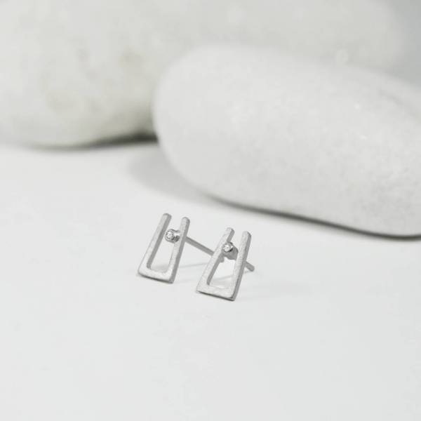 Arracades plata i diamant ANTHEA