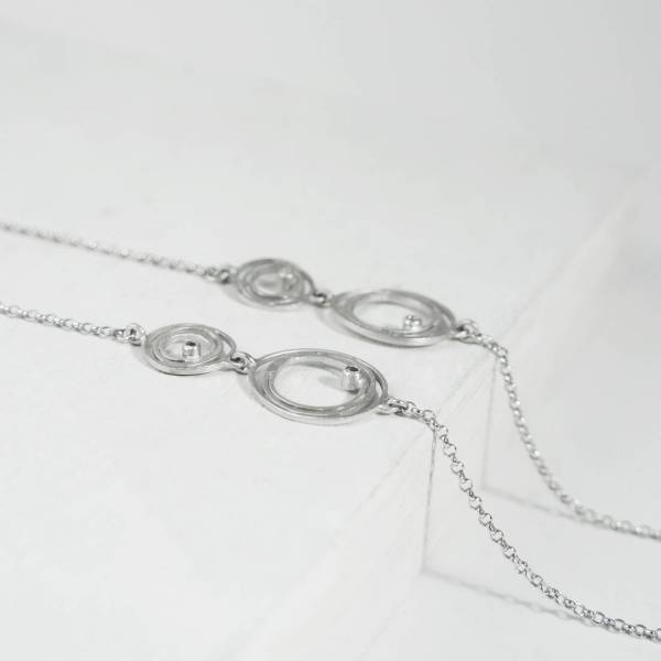 Rhodium silver and two natural diamonds bracelet