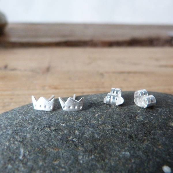 Pendientes coronas REY plata Pendientes
