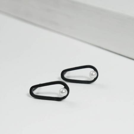 Arracades de plata de llei amb acabat negre