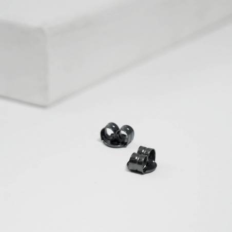 Pendientes de plata de ley con acabado negro