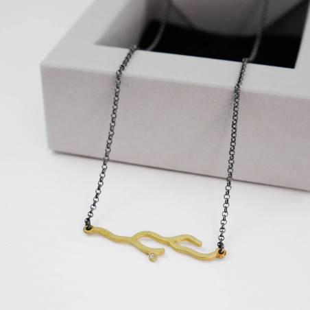 Collar oro y plata con diamante ANNABEL LEE
