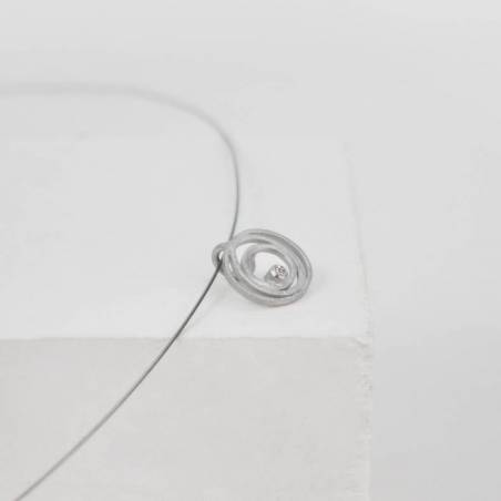 Mini colgante oro blanco con diamante LIA