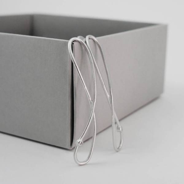 Pendientes plata con diamante grandes INFINITY