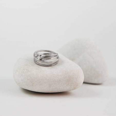 Anell plata rodi i diamant 4 aros ATW