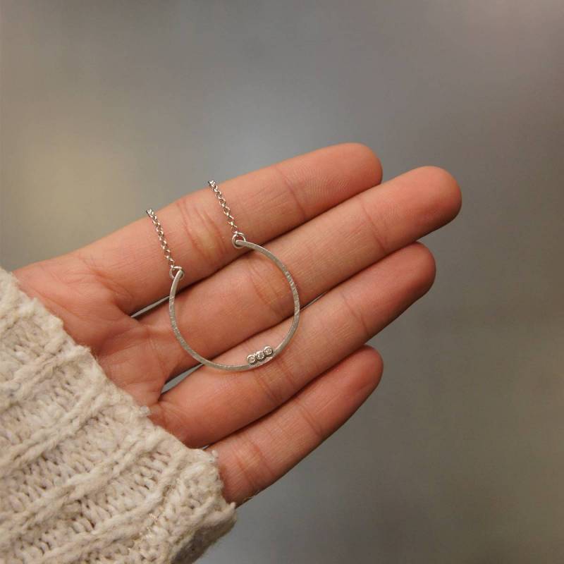 Collaret plata i i diamants mitjà ANTHEA