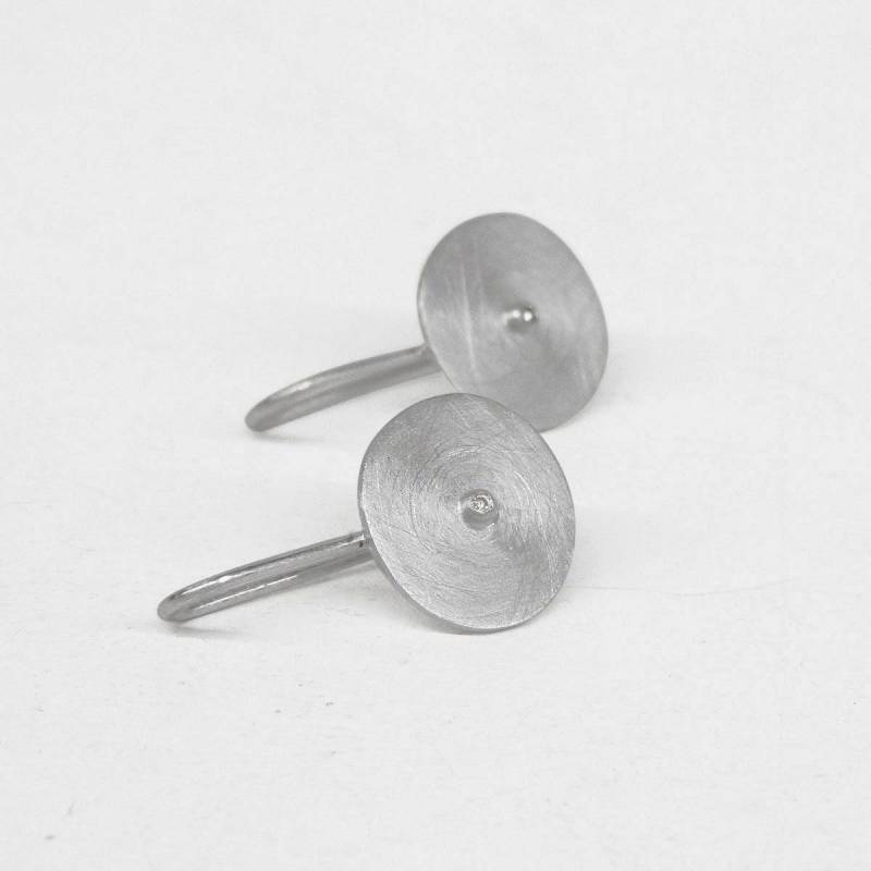 Pendientes plata rodio con diamante