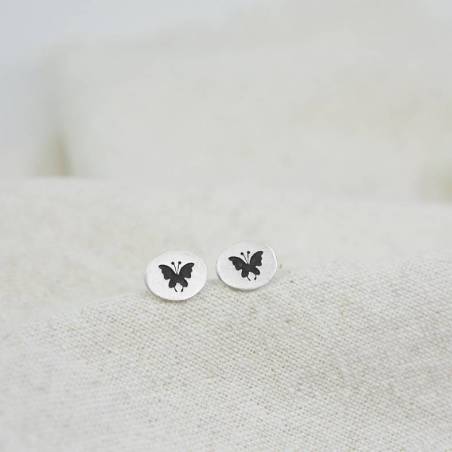Pendientes plata mariposa pequeños