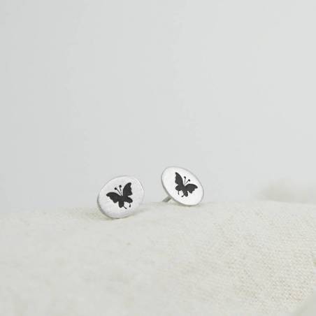 Pendientes plata mariposa mujer