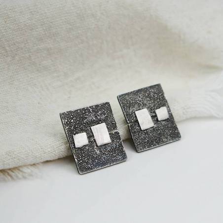Pendientes de plata oxidada FRAGMENTS