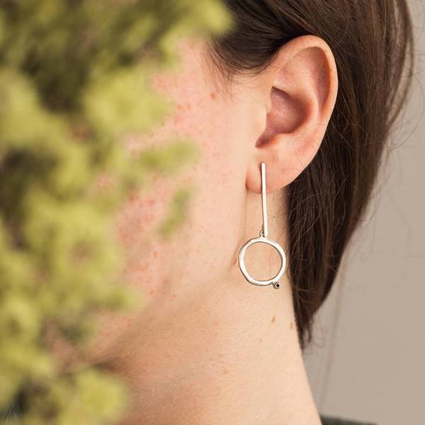 Pendientes plata y diamantes SISU
