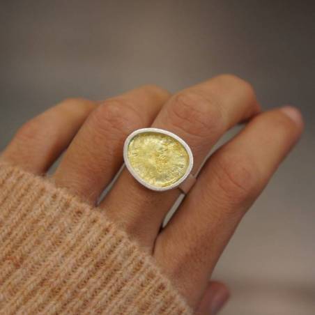 Anillo plata y pan de oro ALBA pequeño