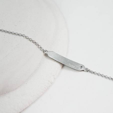 Rhodium silver bracelet with black diamond