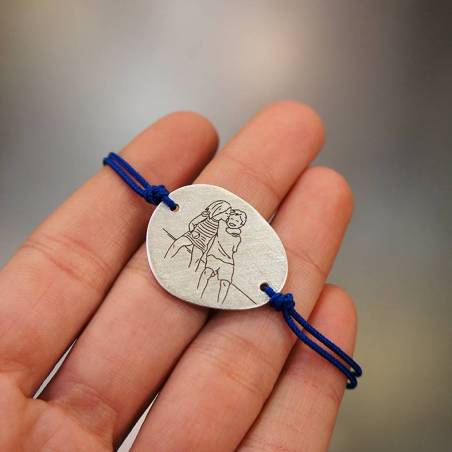 Brazalete plata personalizado dibujo-foto grande