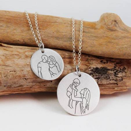 Colgante personalizado plata dibujo-foto