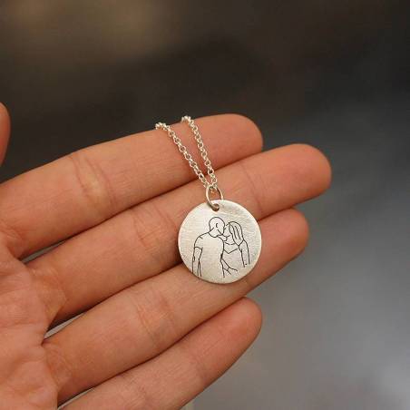 Colgante personalizado plata dibujo-foto