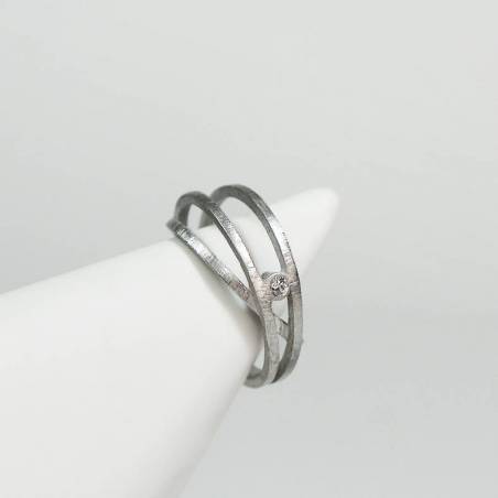 Rhodium ring with diamond ATW
