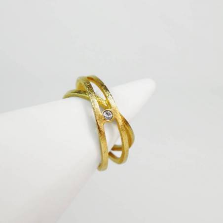 Anell bany d'or i diamant ATW