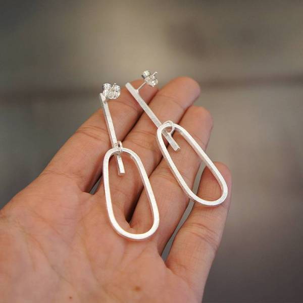 maxi pendientes plata de ley Barcelona