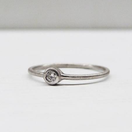 White gold and diamond ring