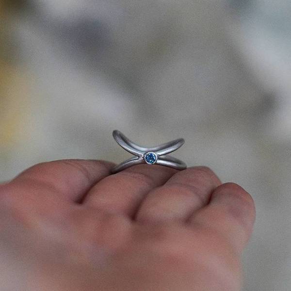 Anillo doble plata y topacio ICE