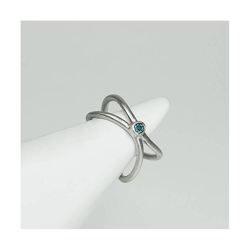 Anillo doble plata y topacio ICE Anillos